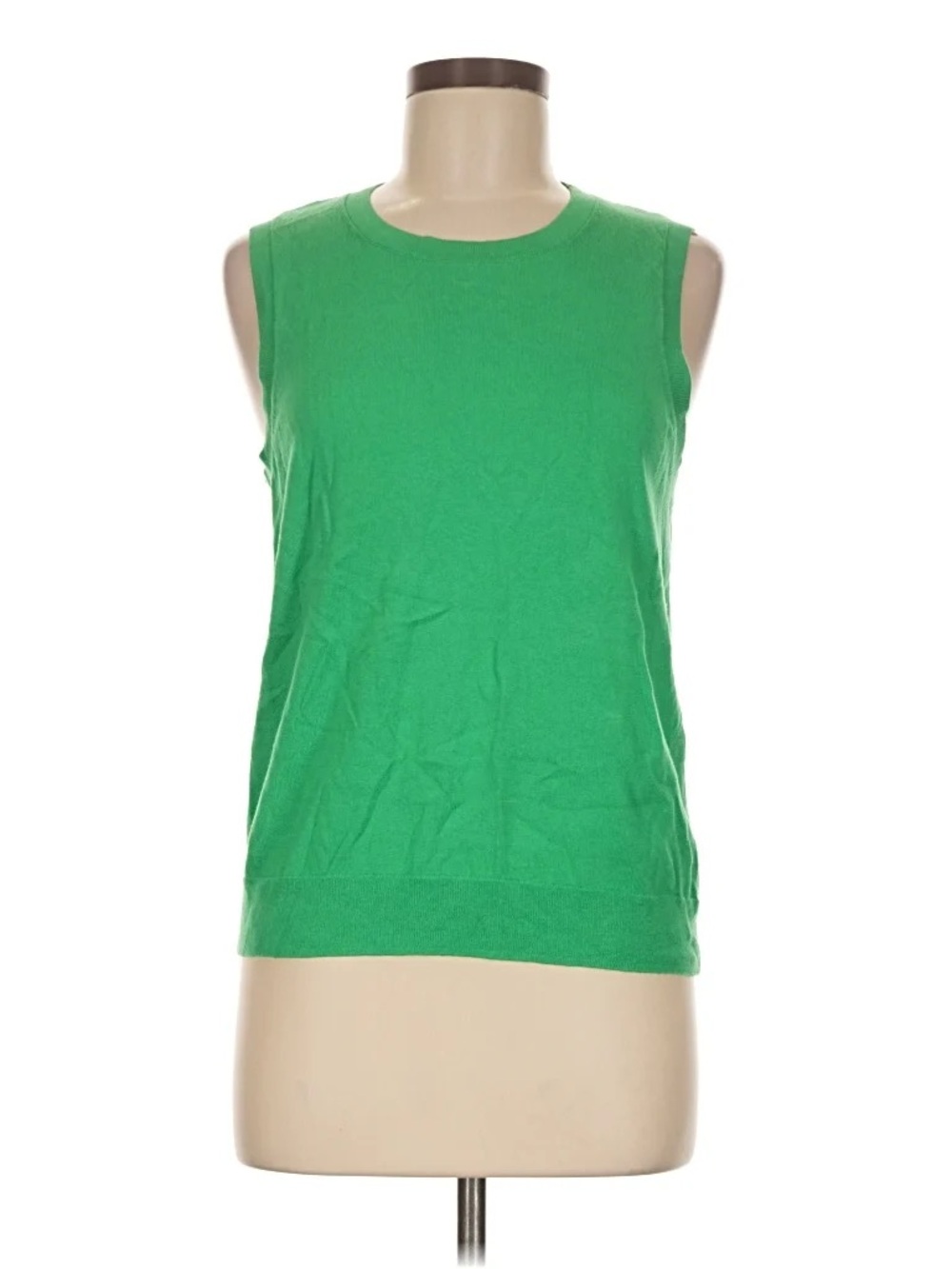 J. Crew Bright Shamrock Green Sleeveless Sweater Tank Top - Picture 3 of 4